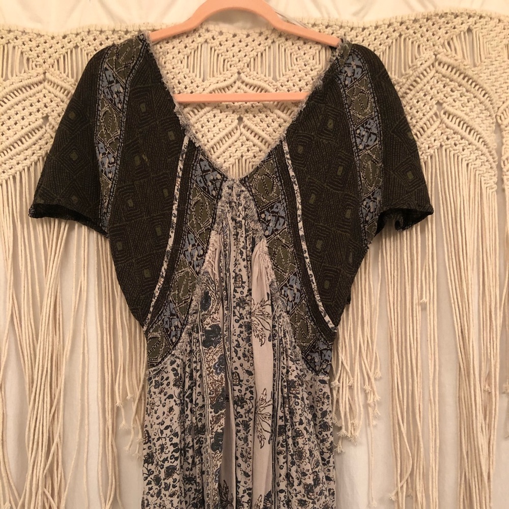 Free People Multi Pattern Boho Mini Dress